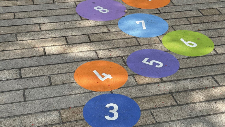 Gestaltung von Hüpf- und Bodenspielen für die Innenstadt