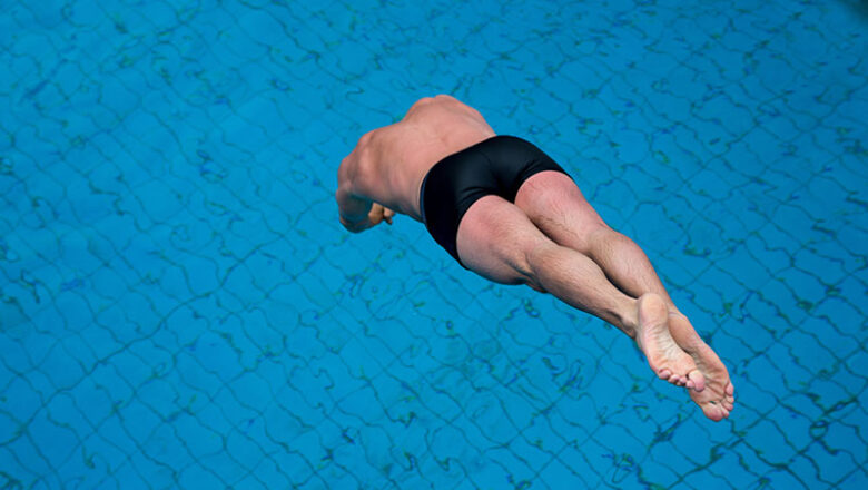 Sprungwettbewerb im Freibad Fallersleben